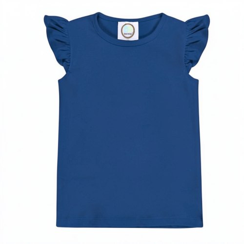 Blank Girl's Flutter Sleeve Tee Shirt
